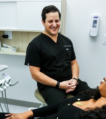 Senior woman smiling during dental checkup