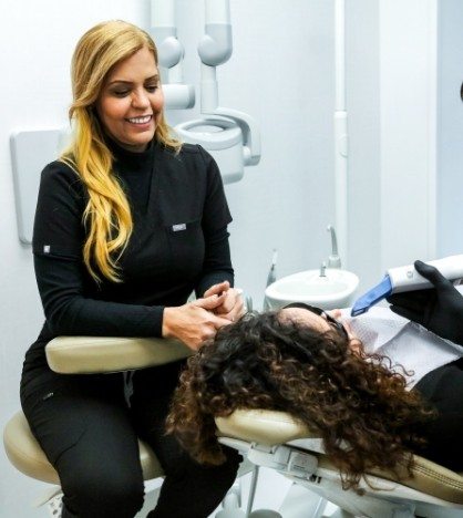 Dental patient at a consultation for dental implants in New York